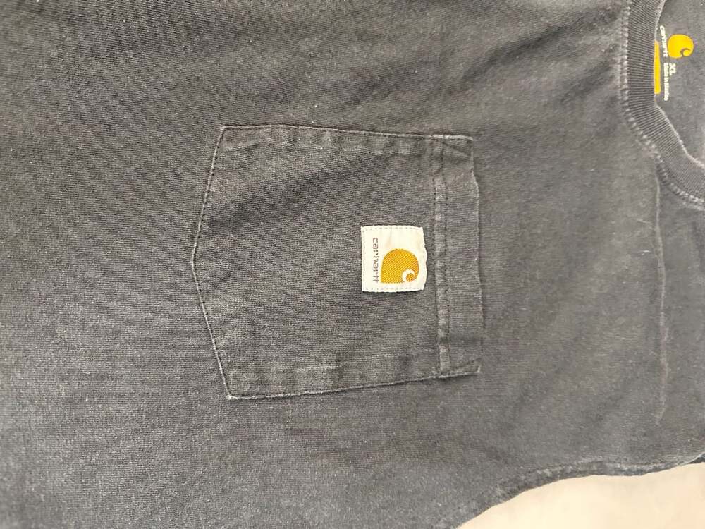 Carhartt Sleeveless Pocket Tee XL Black Relaxed Fit Cotton Workwear - Picture 3 of 6